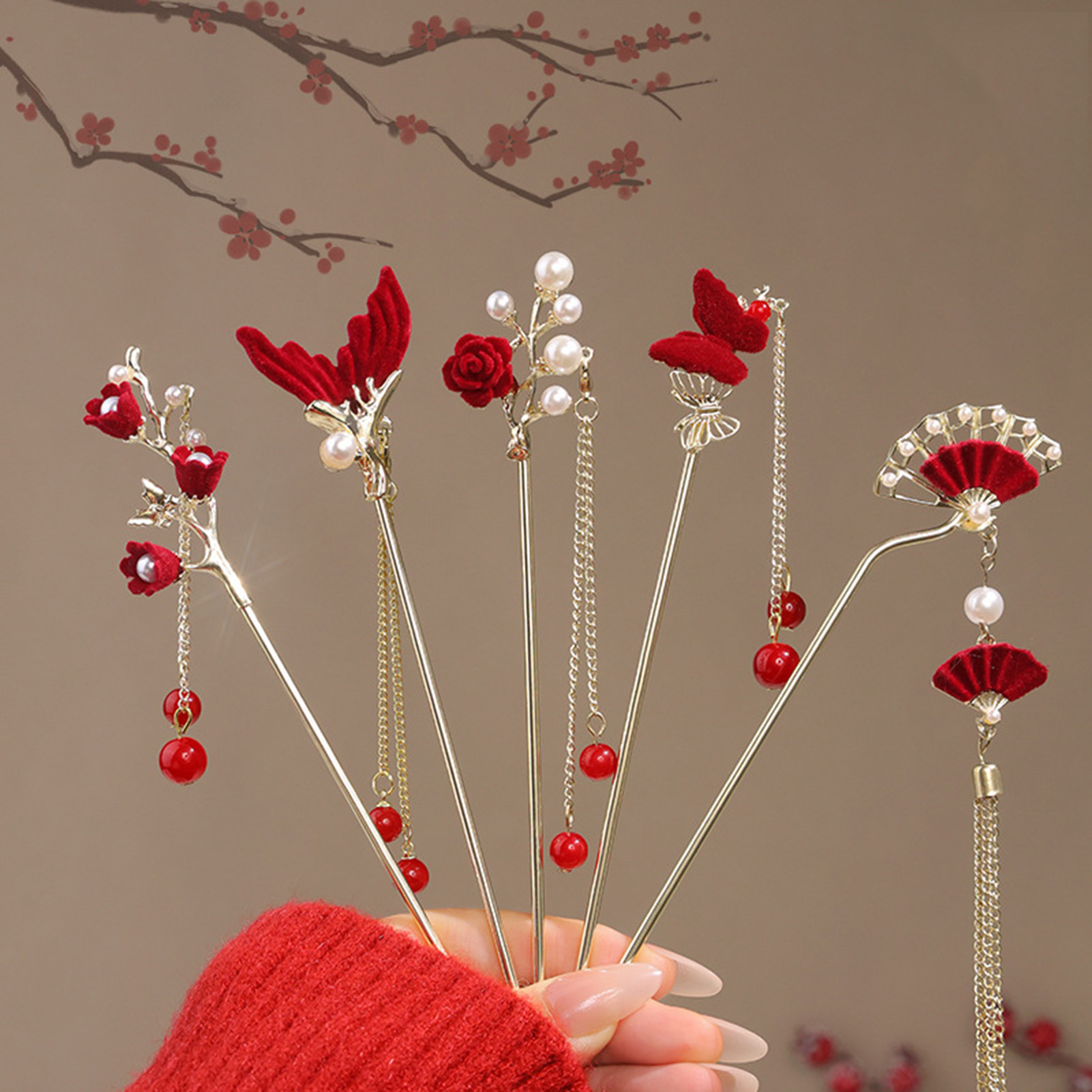 Flower Supply - Pente de Cabelo Estilo Chinês com