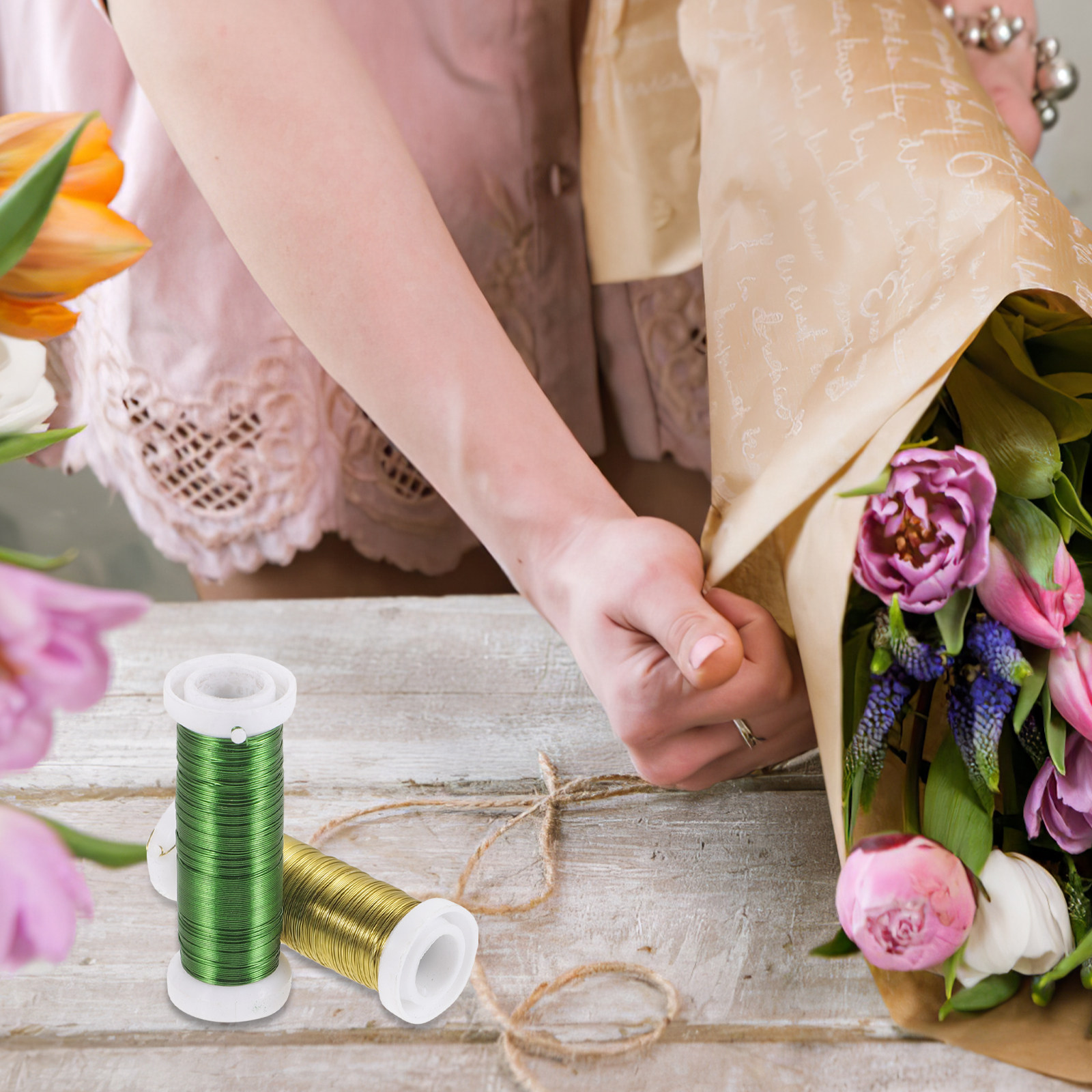 2 rolos de arame para hastes d - Wire Stem Florist avaliação e preço
